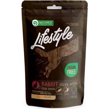 Pamlsok Natures P Lifestyle dog soft rabbit dices with chia seeds 12x75 g
