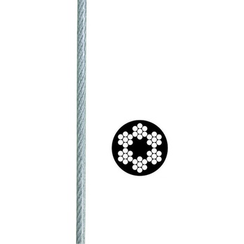 Oceľové lano pozinkované 6x7+FC, poplastované, DIN 3055 8 mm 10 mm 1 m Transparentná