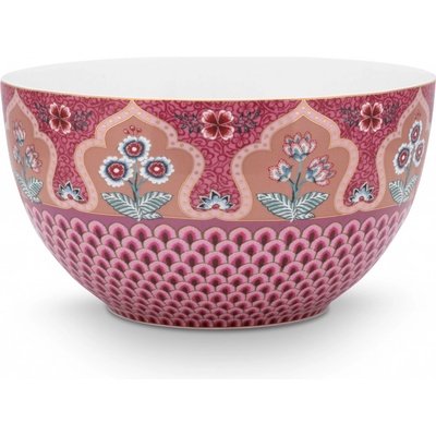 PIP Studio Miska Flower Festival Scallop Deco tmavě růžová 18 cm 51.003.196