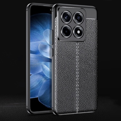 Xiaomi 14T Pro Удароустойчив Litchi Skin Калъф и Протектор