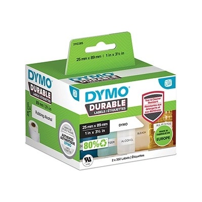 DYMO полипропиленови етикети 89мм x 25мм, бели, мултифункционален, 2x350 бр, 2112285 (2112285)