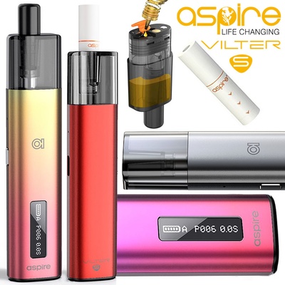Aspire Vilter S Pod 500 mAh s cigaretovým filtrem Šedá