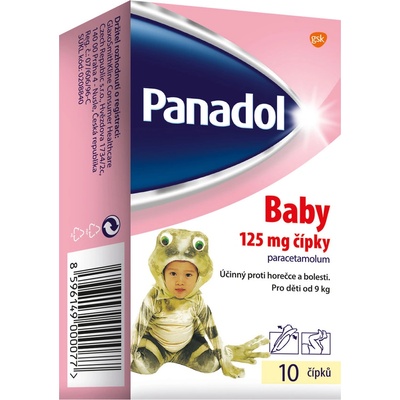 PANADOL BABY RCT 125MG SUP 10