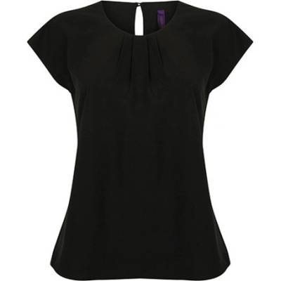 Henbury Dámske elegantné tričko s plisovaním H597 Black