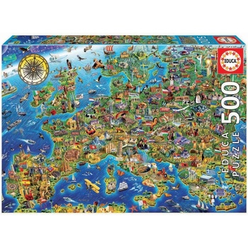 Educa Šílená mapa Evropy 500 dielov
