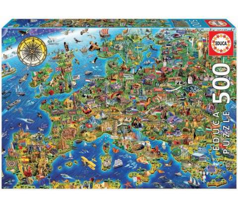 Educa Šílená mapa Evropy 500 dielov
