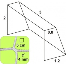 Kosiksiete Hádzanárska sieť 3x2x0,8x1,2/5/4mm