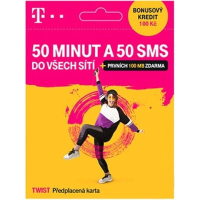 SIM karta T-Mobile Twist 150kč 50 minut a 50 SMS do všech sítí