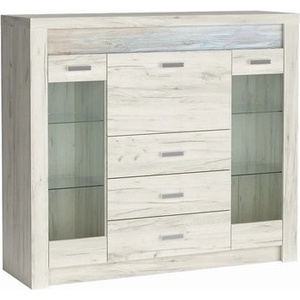 Bogdan Furniture Europe Витрина ниска Indianapolis I-8, бял крафт