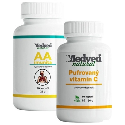 Medveď Natural AA imunita 30 kapsúl + Vitamín C z extraktu z Camu Camu 60 kapsúl