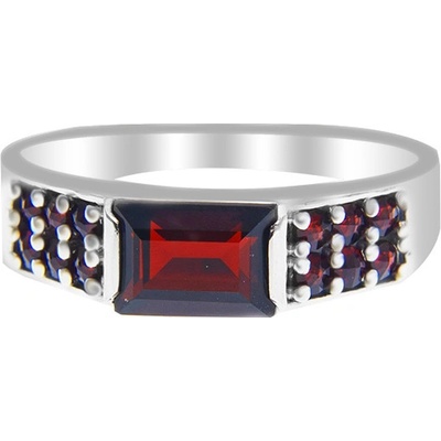 Český granát prsten stříbrný 121060