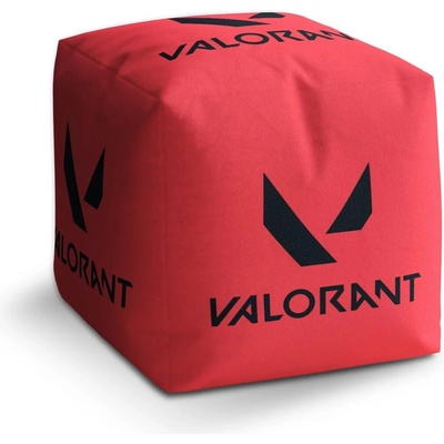 Sablio Taburet Cube VALORANT Red: 40x40x40 cm