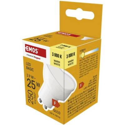 Emos LED žiarovka Basic MR16 GU10 2,9 W 25 W 250 lm Teplá biela ZL8F02