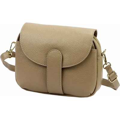 Luka dámska kožená crossbody béžová kabelka na rameno 24-099