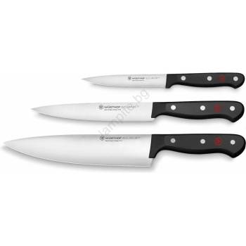 WÜSTHOF - Комплект кухненски ножове GOURMET 3 бр. черни (GG301)