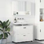 vidaXL Комплект мебели за баня 2 бр. Лъскаво бяло 76, 5 x 35 x 64 см (3393017)
