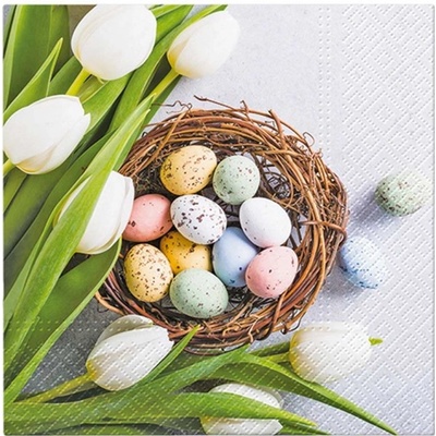 PAW ubrousky L Eggs and Tulips 33X33cm