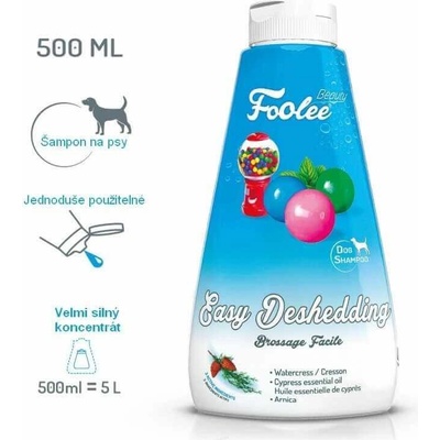 Foolee Šampon pro psy Beauty Deshedding pro snadné vyčesání v období línání 500 ml