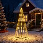 vidaXL LED Коледна Елха 235 см 500 LED светодиода Топло бяло Желязо (42053549)