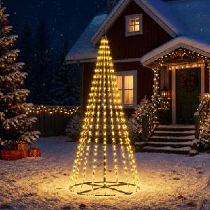 vidaXL LED Коледна Елха 235 см 500 LED светодиода Топло бяло Желязо (42053549)