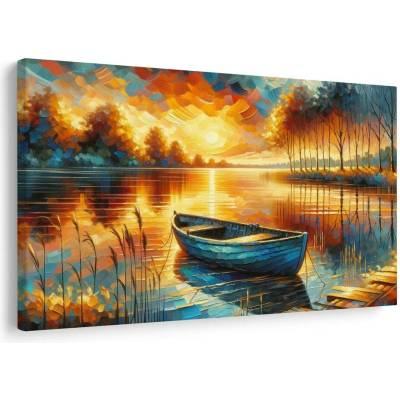 Obraz večerní klid na jezeře - 60x40