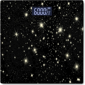 Rosberg Електронен кантар Rosberg R51650G, До 180 кг, LCD дисплей, 2 x AAA, Черен/Звезди (R51650G stars)