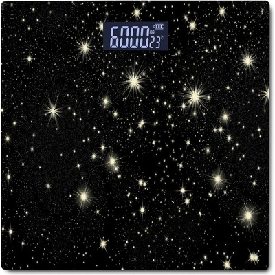 Rosberg Електронен кантар Rosberg R51650G, До 180 кг, LCD дисплей, 2 x AAA, Черен/Звезди (R51650G stars)