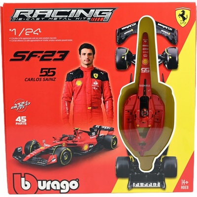 Bburago Ferrari F1 Sf-23 Team Scuderia Ferrari N 55 Season 2023 Carlos Sainz Červená Černá 1:24