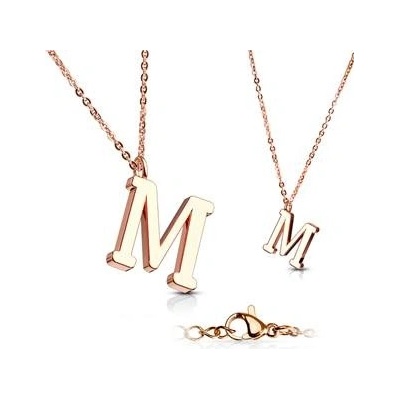 Šperky4U Zlacený ocelový řetízek s přívěškem iniciála OPD0231-M