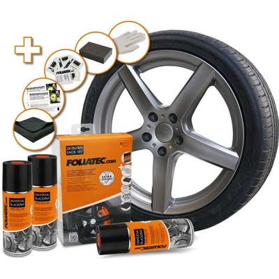 Foliatec sada na lakovanie alu diskov 3x400 ml sivá metalická