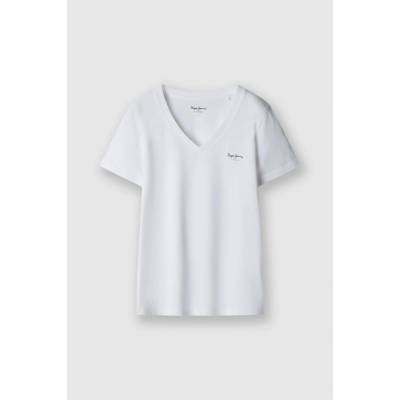Pepe jeans Mae V Neck bílá