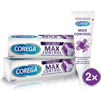 Corega Max Control fixačný krém pre zubnú náhradu 2 x 40 g
