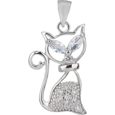 Steel Edge Stříbrný přívěsek kočka 302054009