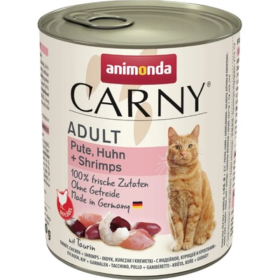 Animonda Икономична опаковка Animonda Carny Adult 12 x 800 г - пуешко, пилешко и скариди