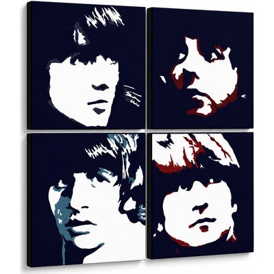 Ručne maľovaný POP Art obraz Beatles - 100x100 cm