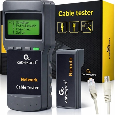 Gembird Zkoušečka kabelů Digital network cable tester RJ45 (Cat 5E, 6E, coaxial, telephone) – Zboží Mobilmania