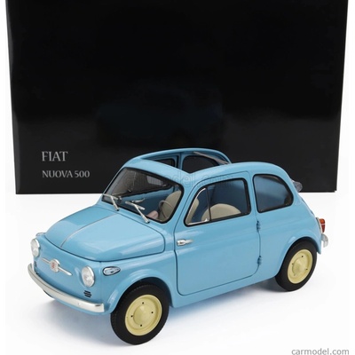 Kyosho Fiat 500 D Cabriolet Open 1960 Celeste Crociera Světle Modrá 1:18