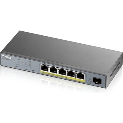 ZyXEL GS1350-6HP, 6 Port managed CCTV PoE switch, long range, 60W, 802.3BT (1 year NCC Pro pack license bundled) (GS1350-6HP-EU0101F)