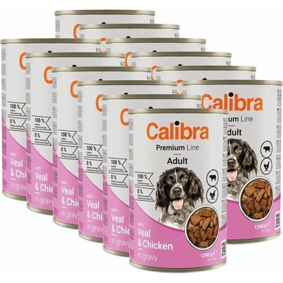 Calibra Dog Premium Adult with Veal & Chicken 12 x 1240 g