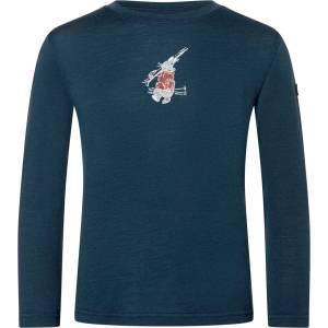 super. natural Детска блуза с дълъг ръкав super. natural Kid's Bunny L/S Merino longsleeve - Blueberry / Various - размер 104 (EU) (704-6176-0111)