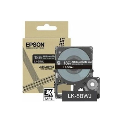 Epson LabelWorks LK-5BWJ - Bílá na matné černé - Role (1,8 cm x 8 m) 1 kazeta/y závěsný bo (C53S672083)