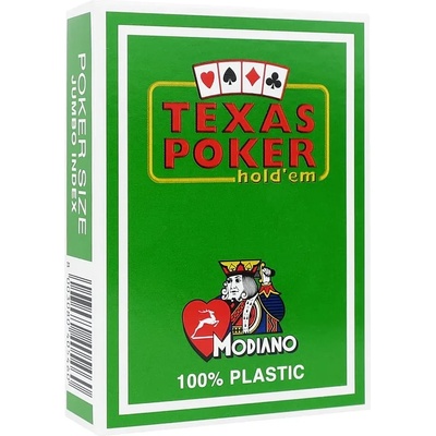 Modiano Пластични покер карти Texas Poker - светлозелен гръб