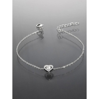 Prosperk jemný náramek z chirurgické oceli se srdíčkem stříbrná S5140