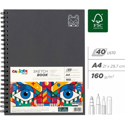 Carioca PLUS skicovací blok A4 40 listů/ 160 g