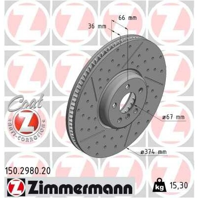 Brzdový kotúč ZIMMERMANN 150.2980.20 (150298020)
