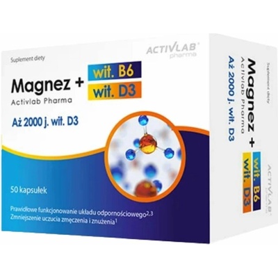 Activlab Pharma Magnesium + Vitamin B6 + D3 – 50 kapsúl