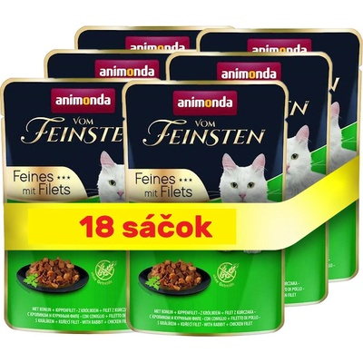 Animonda Cat Vom Feinsten Adult Rabbit kuracie filé 18 x 85 g