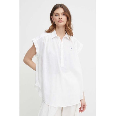 Ralph Lauren Ленена блуза Polo Ralph Lauren в бяло с изчистен дизайн 211935131 (211935131)
