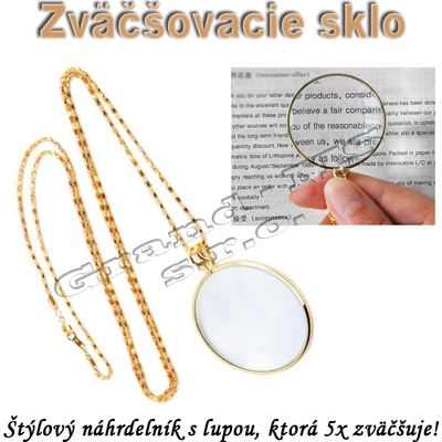 Aneng náhrdelníkzväčšovacia lupa priemer 42 mm 5x
