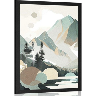Plakát kouzelné Vysoké Tatry ve skandinávském designu - 60x90 no frame